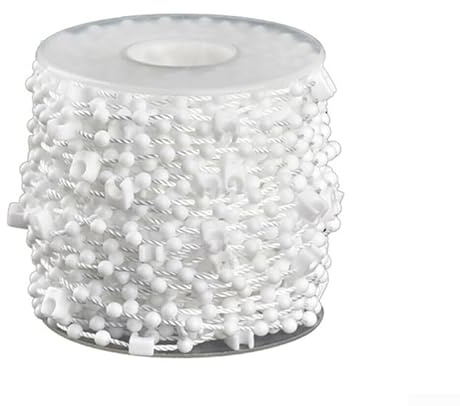 Sumsoctober Lien de chaîne à perles pour store vertical 127 mm - Connecteur à clip de 20 m - Connecteur perlé en plastique (20 m)