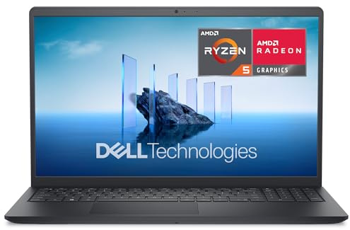 Dell 15 Laptop DC15255 15.6 FHD (1920 x 1080) 120Hz, AMD Ryzen 5 7520U, Radeon 610M Graphics, 8GB LPDDR5 RAM, 512GB SSD, Windows 11 Home, QWERTZ Backlit Keyboard - Black