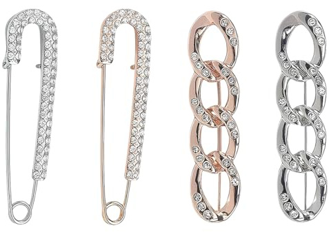 4 Pezzi Spille Gioiello Per Vestiti Gioielli Donna Spilla Donna Maglione Spillone Per Sscialle Clip Spilla Gioiello Da Balia In Cristallo Finto Spille Vintage Zaino Natalizie Pins