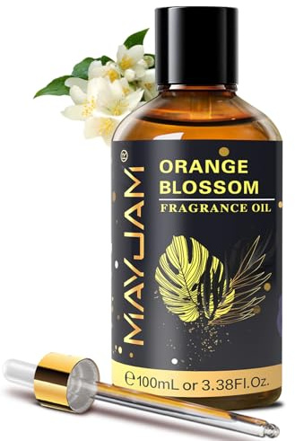MAYJAM Huile Parfumée De Fleur D'oranger 100ml,Premium Huile Fleur D'Oranger Pour Diffuseur D'Huiles Essentielles, AromathéRapie, Le Parfum Du Matin