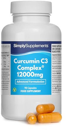 Curcuma Complex 12000 mg con pepe nero - 90 cps - Per vegani - 3 mesi di durata - SimplySupplements