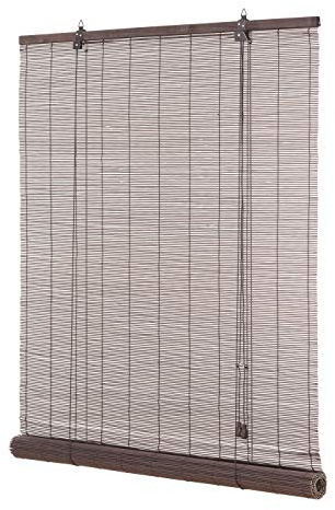 Ventanara® Rollo Bambus Bambusrollo inkl Montagematerial (Dunkelbraun, 130 x 220 cm)