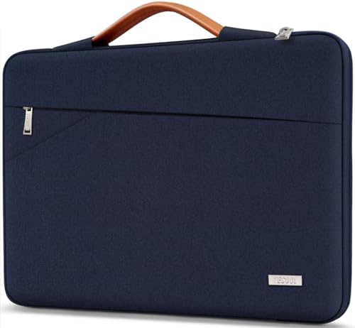 TECOOL 15,6 Pollici Custodia PC Portatile per 15-15,6 Pollici Acer HP Lenovo Thinkpad Ideapad dell ASUS Chromebook Notebook Laptop, Custodia Protettiva Borsa Sleeve Impermeabile, Blu scuro
