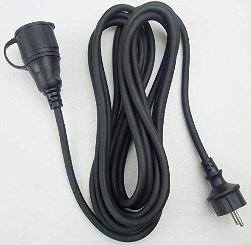 Varytec 1 x 5,0 m Schuko Baustellen-Verlängerungskabel IP44 H07RN-F 3G1,5, Schwarz (für den Außenbereich und den Einsatz auf Baustellen)