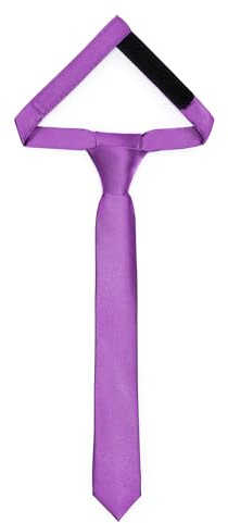 Ladeheid Corbata para niños para chicos - Aspecto elegante brillante, Pre-atada con cierre autoadherente, Perfecta para ocasiones especiales - Corbata de clip estilosa TKS (31cm x 4cm, Violeta)