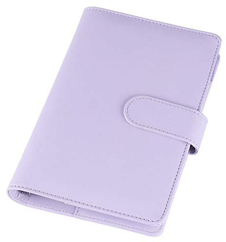 KMQRDZi Loseblatt-Notizbuch, PU-Handbuch-Notizblock, Ohne Innenseiten, Leder Ringbuch Tagebuch Notizbuch Organizer Ordner, Für das Führen eines Reisetagebuchs, Notizen zum Studium (Lila, A6)