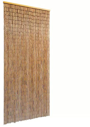 Gecheer Cortina de Bambú para Puertas - Protección contra Insectos, Decorativa, Ideal para Balcones y Patios - 90 Tallos, 90x200 cm