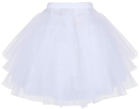 White Petticoat & Underskirt for Girls, Princess Tutu Wedding Bridesmaid & Flower Girl Dress