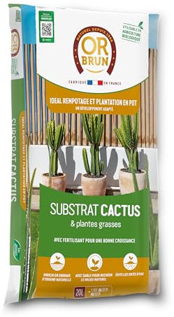 OR BRUN Substrat Cactus 20 litres – Drainage et équilibre pour Vos Plantes