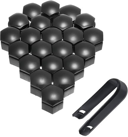 Dacatoow 20 Pcs 17mm Wheel Nut Covers Set, Universal Fit 17mm Wheel Nut Caps Bolt Covers, Including 16 Standard Ones & 4 Locking Ones with Removal Tool