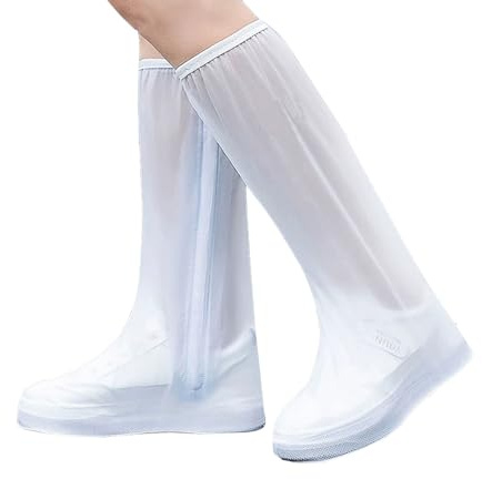 Aolegoo Copriscarpe Impermeabili, Riutilizzabili e Antiscivolo, Ideali Per La Pioggia e La Neve (Bianco, 3XL)