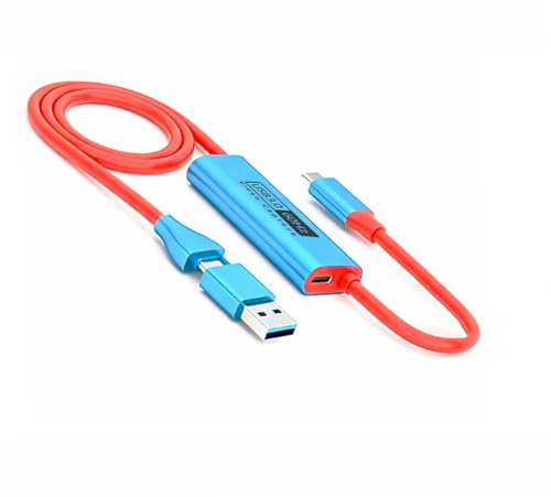 Capture kort USB C till USB-A/C 4K Video Capture kort USB 3.0, stöder 100 W snabbladdning, videoinspelning för spel, streaming, inspelning, kompatibel med Switch, Steam Deck, iPad