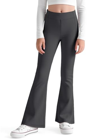 JinBei Utsvängda byxor, flickor, hög midja, utsvängda leggings, barn, elastiska sportbyxor, joggingbyxor, yogabyxor, mjuka, bekväma, borstade, utställda byxor, bootcut för vardagen, dans, träning, 110
