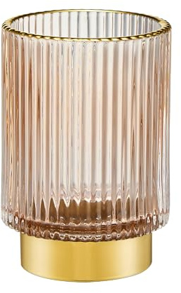 LEICURACE Makeup Brush Holder Organizer,Toothbrush Holders,Desk Pen Pencil Holder,Multifunctional Vintage Glass Brush Cup(A3-27-US)