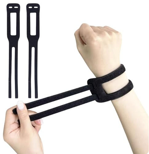 ZPTEE Supporto per polso per digitazione e mouse (doppia cinghia), confezione da 2 – senza copertura per il palmo della scrivania, cinturino da polso leggero e traspirante per dolore al polso e