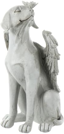 TOPBATHY Estatua Conmemorativa de Resina para Perros Figura de Ángel, Marcador de Tumba para Jardín Exterior, Adorno Memorial para Mascotas, Decoración Resistente para Exteriores, Homenaje