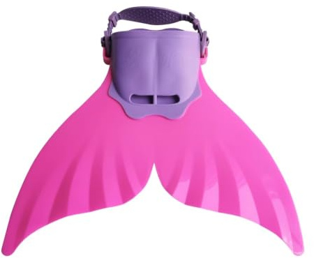NONDK Swimming Training& Beach, Adjustable Mermaid Silicone Fins Soft Body Hard Fin Photo Cosplay Gear for Kid
