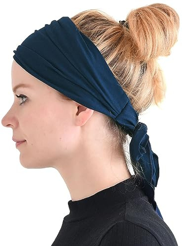 CHARM Bandeau Cheveux Femme en Viscose, Marine
