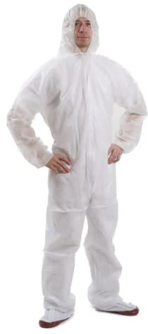 Lot de 10 combinaisons de peintre jetables - Tailles S, M, L, XL, XXL et XXXL - Blanc, bleu ou vert - Combinaison unique de peintre Fastnacht Karnaval Loisirs, blanc