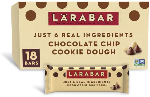 Larabar Chocolate Chip Cookie Dough Fruit and Nut Bars, Gluten Free and Vegan, 18 Ct, 28.8 oz