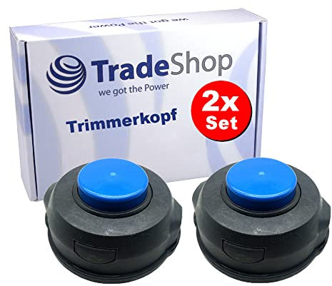 2x Trade-Shop Fadenkopf Rasentrimmer Kopf Doppelfadenkopf Fadenspule Nylonfaden für Husqvarna Rasentrimmer Freischneider Rasenmäher Motorsense