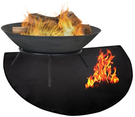 Alfombra Barbacoa Exterior, Alfombra Barbacoa, Alfombra Exterior, Estera Resistente Antideslizante a Calor, Evita Quemar y Manchar El Césped o El Suelo, Alfombra Ignífuga Chimenea,152 * 70cm, Negro