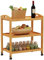 Multifunktionaler Aufbewahrungswagen, Haushalts-Servierwagen, bewegliches Holz-Universalrad, Kapazität 25 kg, Küchen-Aufbewahrungswagen, Mehrzweck-Handkarren, Beige, 60 x 32 x 73 cm