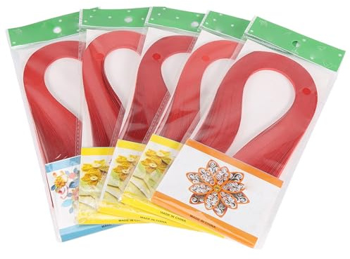Quilling tiras de papel, papel Quilling tiras de papel Quilling Kit para principiantes 600 rayas Quilling papel 3mm Ancho Color puro Origami Decoración de artesanía para (rojo)