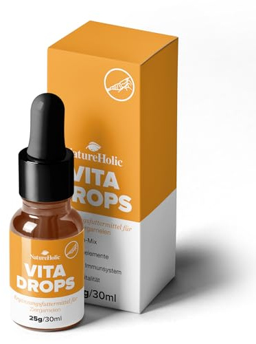NatureHolic Vita Drops Räkor | Stöder tillväxt och uppsvädning | Med viktiga vitaminer och spårämnen | För räkor, dvärgkräftor och krabbor i akvariet | Främjar vitalitet och färgintensitet | 30 ml