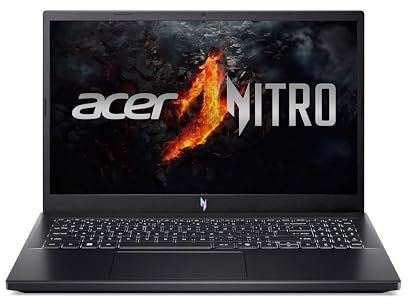 Acer Nitro V15 (ANV15-41-R0QT) Gaming Laptop, 15.6 Inch FHD IPS 165Hz Display, AMD Ryzen 7 7735HS, 16 GB RAM, 512 GB SSD, NVIDIA GeForce RTX 4050, Windows 11, QWERTZ Keyboard, Black