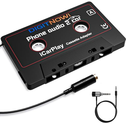 Mersoco Adattatore a Cassetta per Auto con Cavo AUX da 3,5MM | Direzione del Cavo Regolabile | Cassetta Audio Universale per Autoradio, Smartphone e Lettore MP3