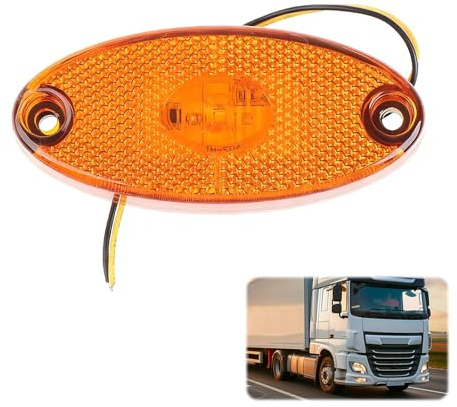 iwui Feu de Position Latérale Feu de Gabarit à LED 12V Jaune Lampe Latérale de Remorque pour Camping-Car et Remorque Accessoires Automobile, Étanche, Résistant, Facile à Installer