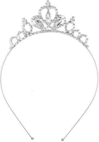 Tiara Da Principessa In Argento, Corona Di Compleanno Con Strass Scintillanti, Cerchietto Di Cristallo, Diadema In Argento, Per Donne E Ragazze, Matrimoni, Natale E Feste Compleanno