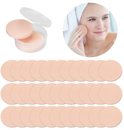 Set med 100 st runda makeupsvampar, generiska ultramjuka mixersvampar för smink skönhet ögonansikte, lena ansiktskosmetika pulverpuffar för torra och våta användningar