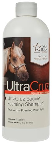 UltraCruz® Equine Foaming Shampoo per cavalli, Ricarica da 32 once