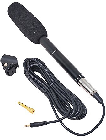 Bestshoot Condenser Interview Microphone Photography Shotgun Mic for Video Camcorders DSLR DV Camcorder 11 inches/27cm Camera Microphone with Metal Holder, Anti-Wind Foam Cap XLR Cable
