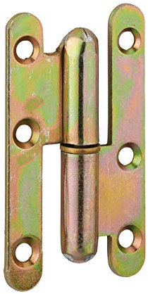 THIRARD - Cerniera di Parigi per Porta d'Ingresso o Interna - Acciaio Zincato - Bordi Arrotondati - Anello in Ottone - Facile da Installare - Fissaggio Destro - 80 x 45 mm - Giallo/Dorato