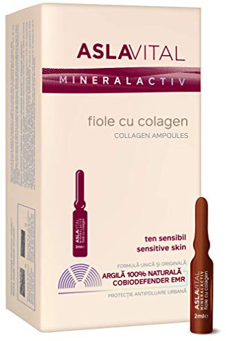 Aslavital Mineralactiv, Ampoules de collagène, par type de peau : Sensible, 10 ampoules x 2 ml