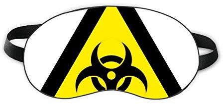 Warning Symbol Yellow Black Infection Triangle Sleep Eye Shield Soft Night Blindfold Shade Cover