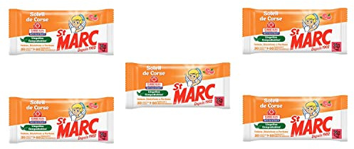 St Marc Lot de 5 Sachets de 30 Lingettes Larges (=60 Normales) - Compostables Soleil de Corse
