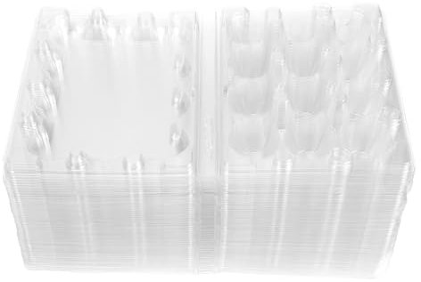 100 Pcs Quail Egg Boxes Stackable Egg Holder Storage Box 12 Girds Quail Egg Container Clear Quail Egg Carton Egg Carrier Box for Small Eggs, Quail, Pheasant, Pigeon Eggs