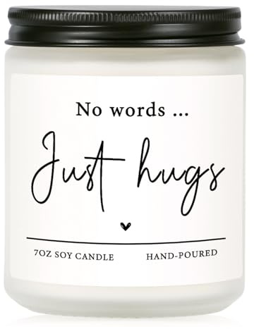 Shqiueos Sympathy Gifts for Loss of Loved One - No Words Just Hugs Candle