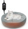 Nobleza - Katzenbett Einstellbare Temperatur, Donut Wärmematte mit Anti-Bite-Schlauchwickel Kabel, Waschbar, 50 cm Durchmesser, Grau
