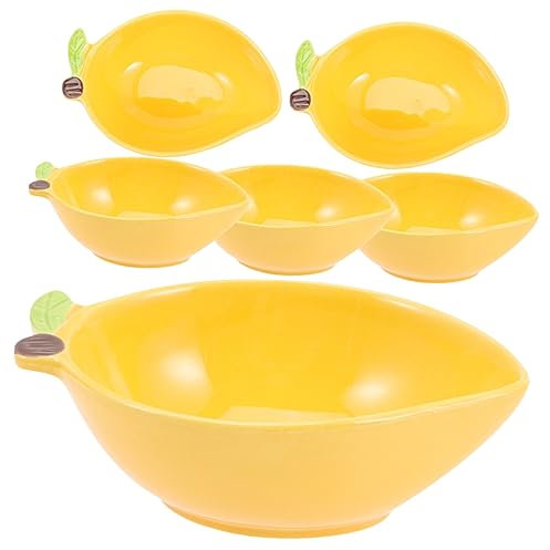 Cabilock Plato Pequeño Cerámico Forma De Fruta Ideal Para Salsa Vinagre Especias y Aperitivos Diseño Brillante y Práctico