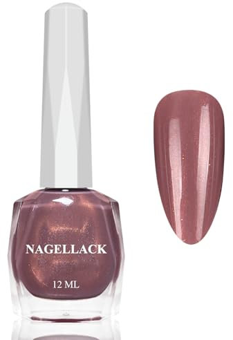 Perlmutt Nagellack Braun Lila - 12 Ml Schnelltrocknender nagellack - Schimmer Glitter Nail Polish - Ölbasis Regular Nagelack Langanhaltend ohne UV Lampe für Frauen DIY Nail Art (Brown Purple Pearl)