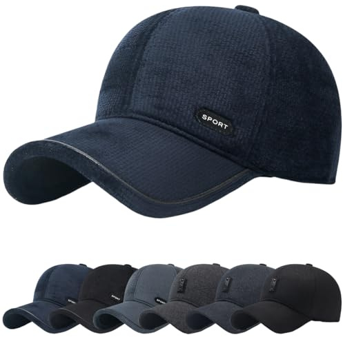 YKDLLF Gorra de Béisbol Invierno Hombre con Orejeras Plegables Sombrero de Invierno Gorra de béisbol con Orejeras Plegables Sombrero Adecuada para Senderismo