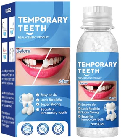 1 Pezzi Cemento per Denti, Kit Otturazione Denti, Kit di Granuli di Riparazione dei Denti, Riparazione Denti Kit Di Riempimento Temporaneo Dente per Otturazioni Cavità e Denti Scheggiati