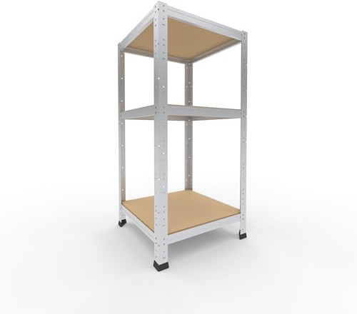 shelfplaza® 100x50x50cm Home Schwerlastregal verzinkt/Metallregal mit 3 Böden/Kellerregal Metall, Garagenregal, Werkstattregal oder Regal Lagerregal/Steckregal Metall mit 175kg Tragkraft