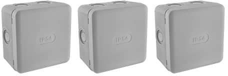 Debflex 718813 - Electrical Junction Box - Outdoor Waterproof Junction Box - Set of 3 IP54 Junction Boxes 85 x 85 cm