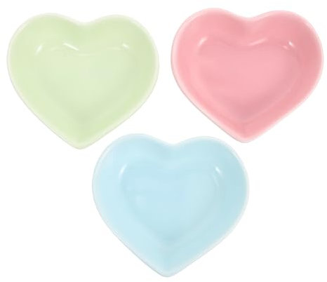 UKCOCO Keramik Hamster Napf Futterschale Meerschweinchen Futternapf 3 Stücke Herzfrom Hund Futterstation Wassernäpfe Katze Futterspender Kleintierfutterschale für Rennmaus Eichhörnchen Feeder Geschirr